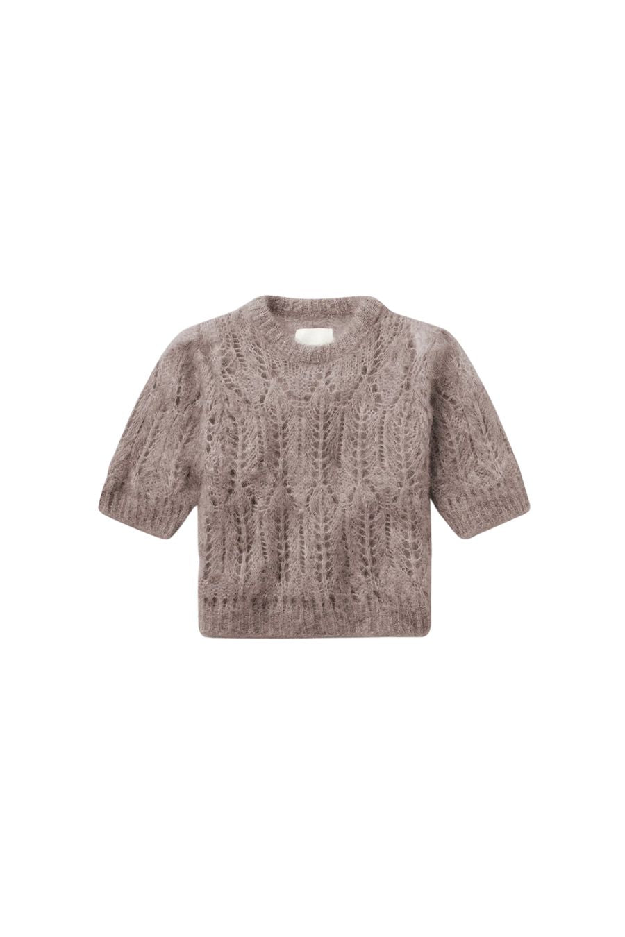 Odette Puff Sleeve Sweater in Mushroom