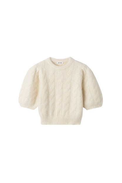 Alpaca Top in Feather White