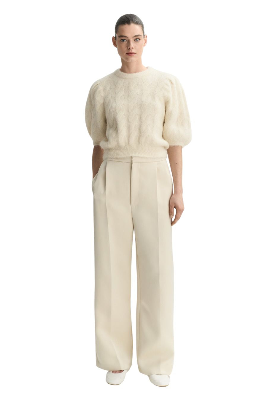 Alpaca Top in Feather White