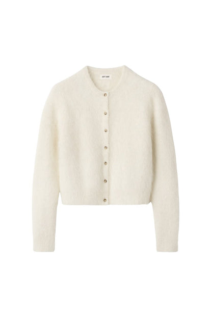 Alpaca Cardigan in Feather White