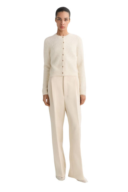 Alpaca Cardigan in Feather White