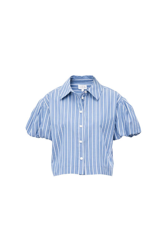 Elza Top in French Blue/White Multi