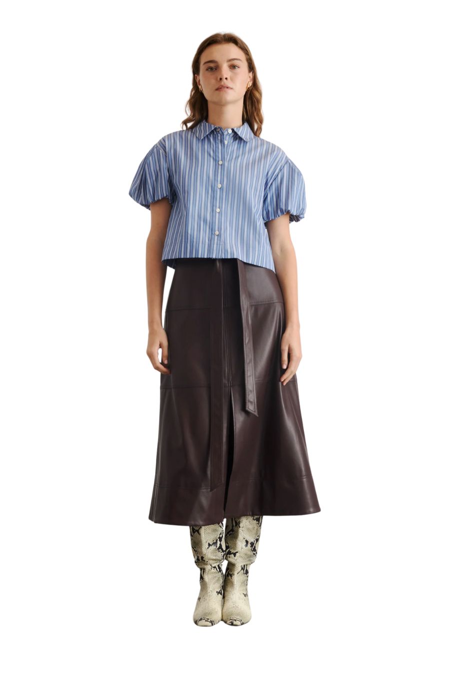 Elza Top in French Blue/White Multi