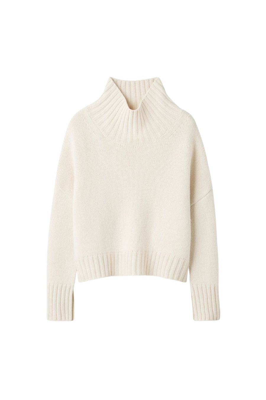 Girlfriend Turtleneck in Feather White