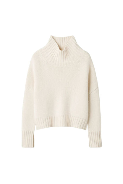 Girlfriend Turtleneck in Feather White