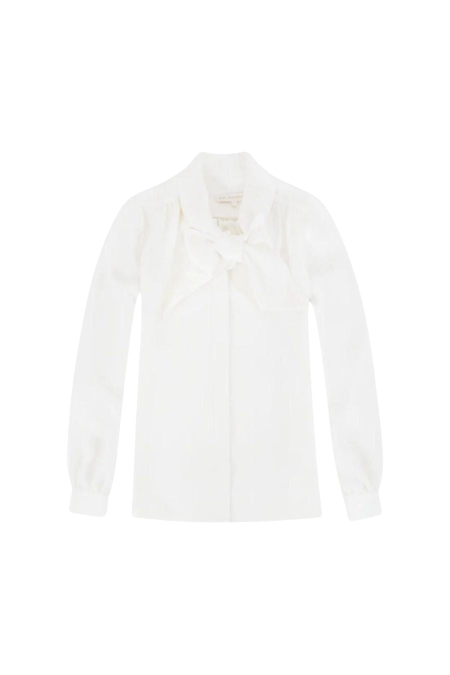 Tie Neck Blouse in White