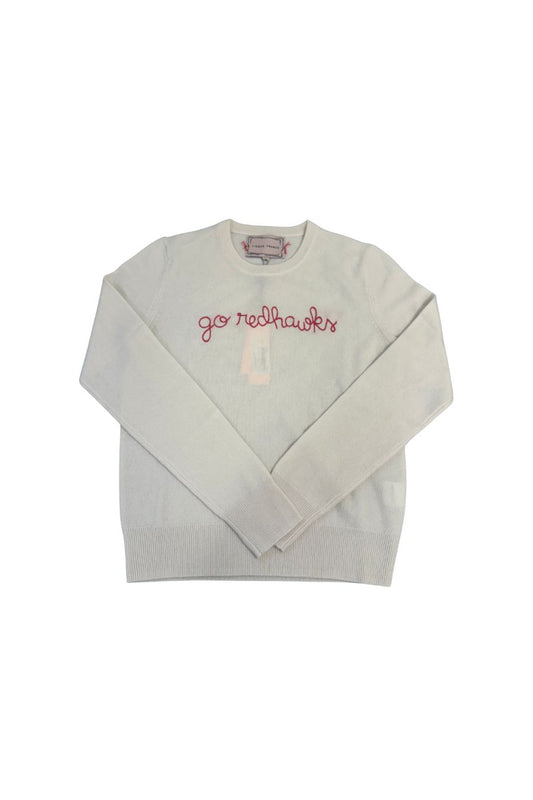 "Go Redhawks" Crewneck in Cream/Red