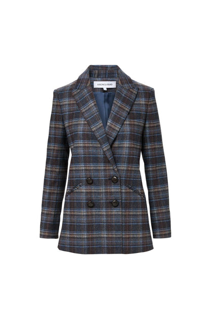Oria Plaid Dickey Jacket in Blue Multi