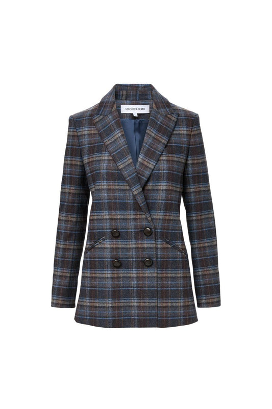 Oria Plaid Dickey Jacket in Blue Multi