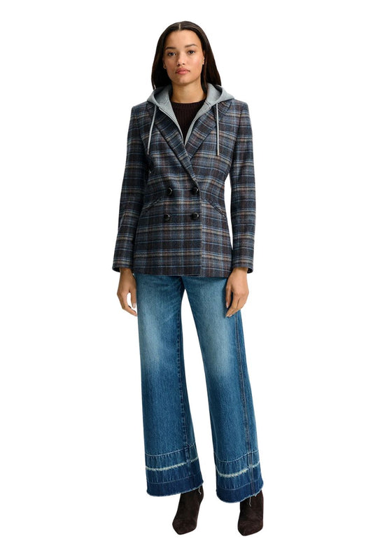 Oria Plaid Dickey Jacket in Blue Multi