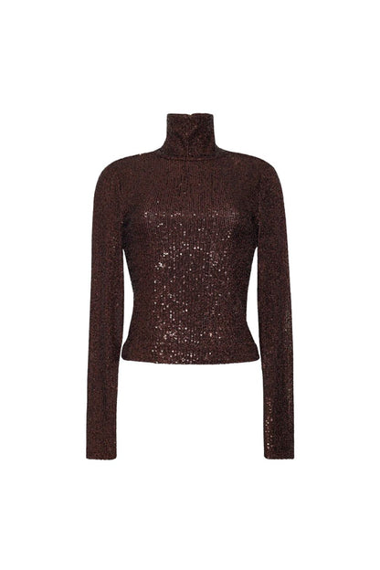 Piper Top in Brown Sequin