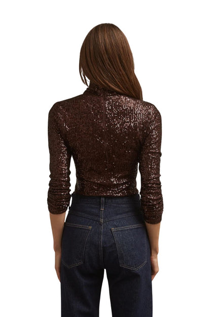 Piper Top in Brown Sequin