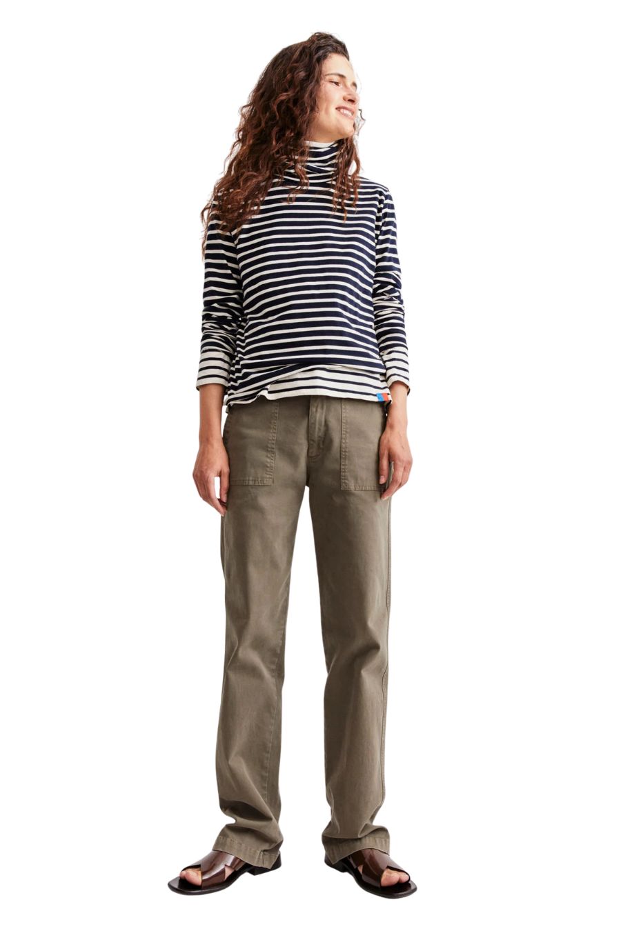 The Turtleneck in Navy/Cream