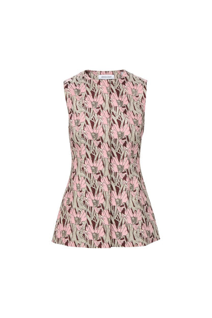 Jessup Floral Vest in Raisin Multi