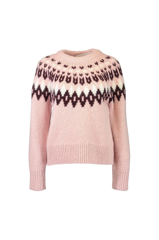 Anne Fair Isle Sweater in Deep Petal Multi