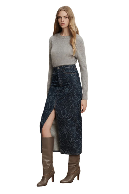 Pippen Brushed Cashmere Pullover in Heather Grey