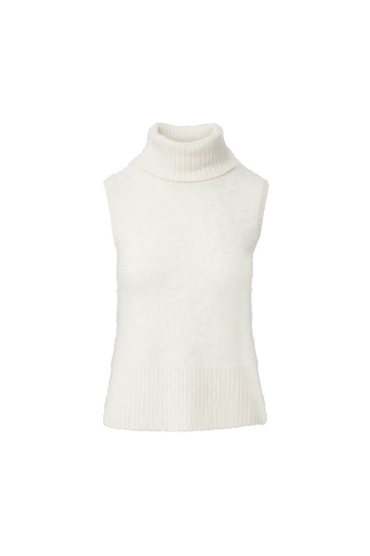 Mazzy Brushed Cashmere Sleeveless Sweater in Ivory