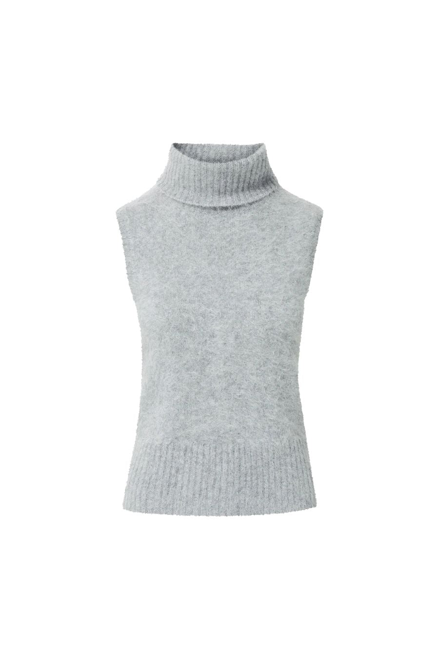 Mazzy Brushed Cashmere Sleeveless Sweater in Heather Grey