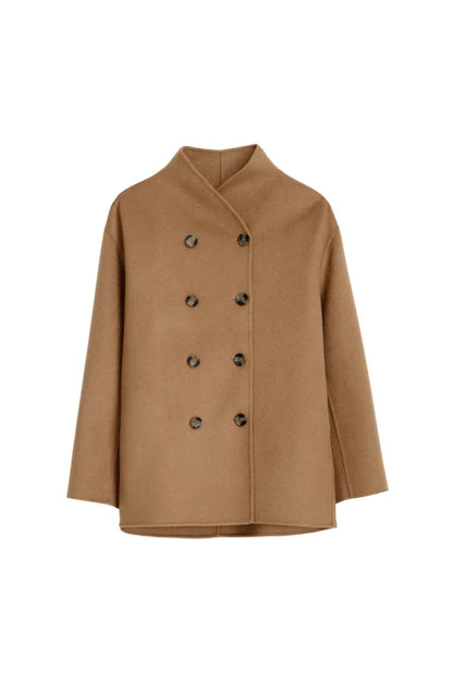 Sophia Coat in Wool in Camel