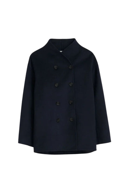 Sophia Wool Coat In Dark Navy