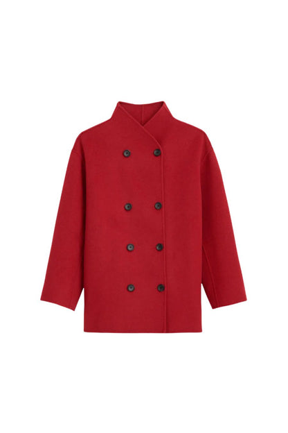 Sophia Coat In Wool in Red