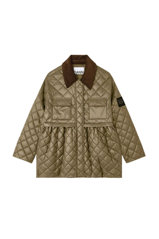 Green Quilt Midi Jacket