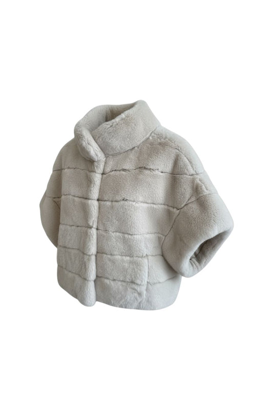 Rex Rabbit Dolman Jacket in Champagne