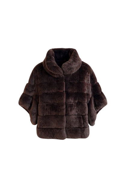 Rex Rabbit Dolman Jacket in Brown