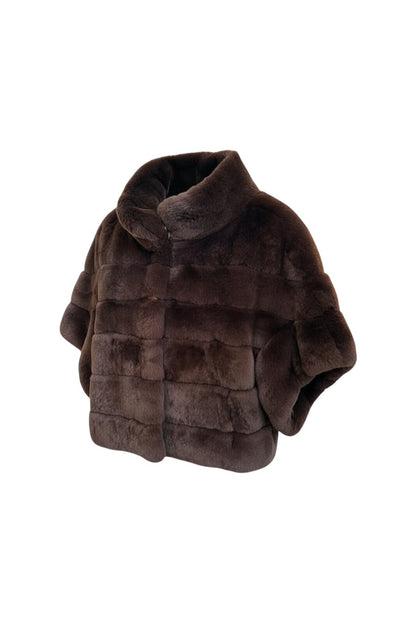 Rex Rabbit Dolman Jacket in Brown