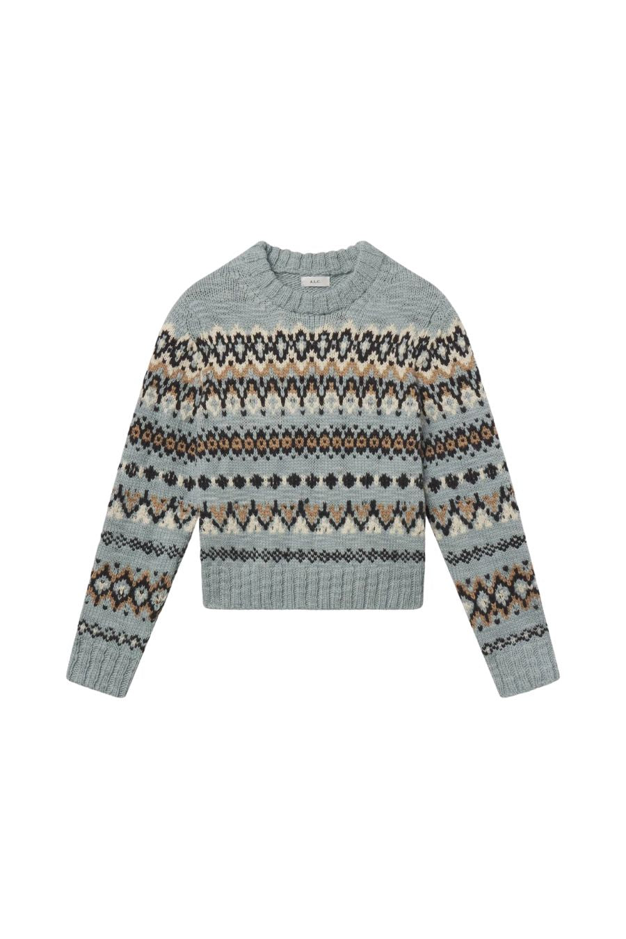 Ella Fairisle Merino Sweater in Slate Blue Multi