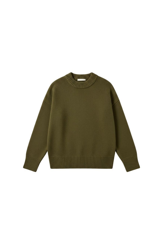 Solid Marin Sweater in Olive Green