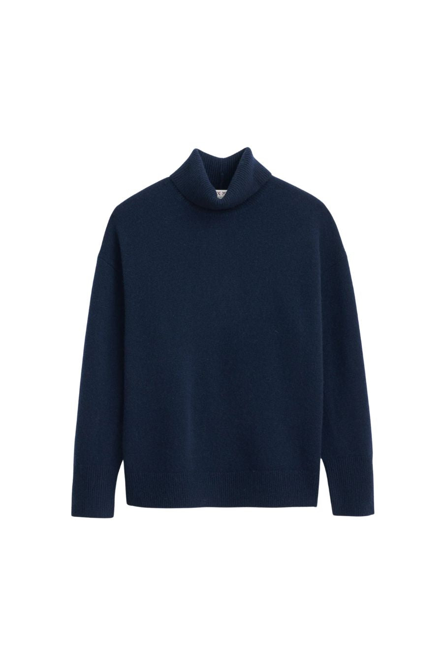 Maisie Navy Turtleneck Sweater in Cashmere