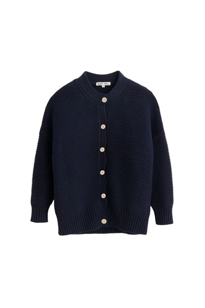 Nico Dark Navy Cardigan in Cotton