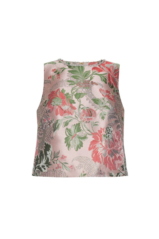 Mackenzie Top in Jacquard Pink Flower