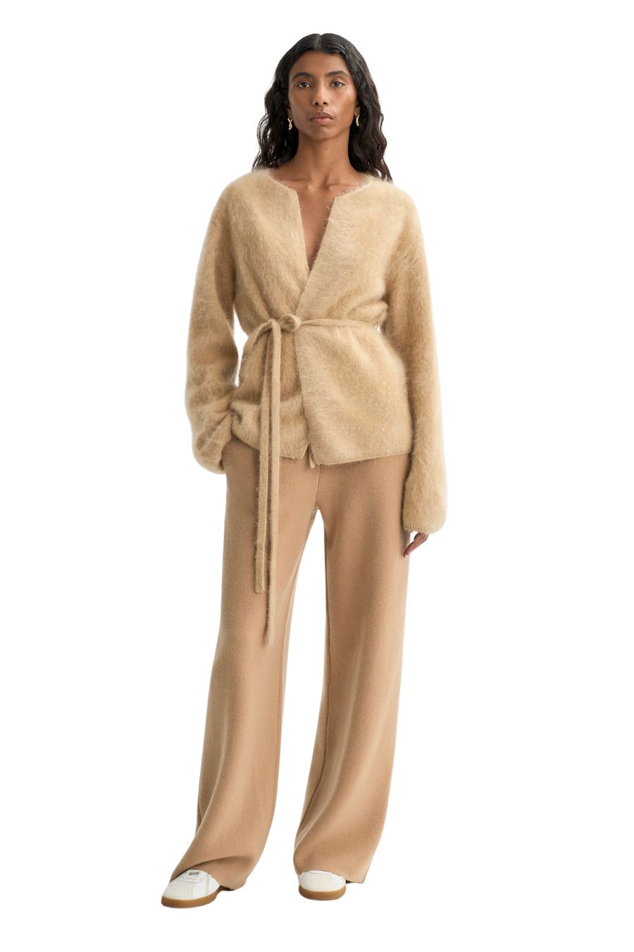 Brushed Cardigan in Camel