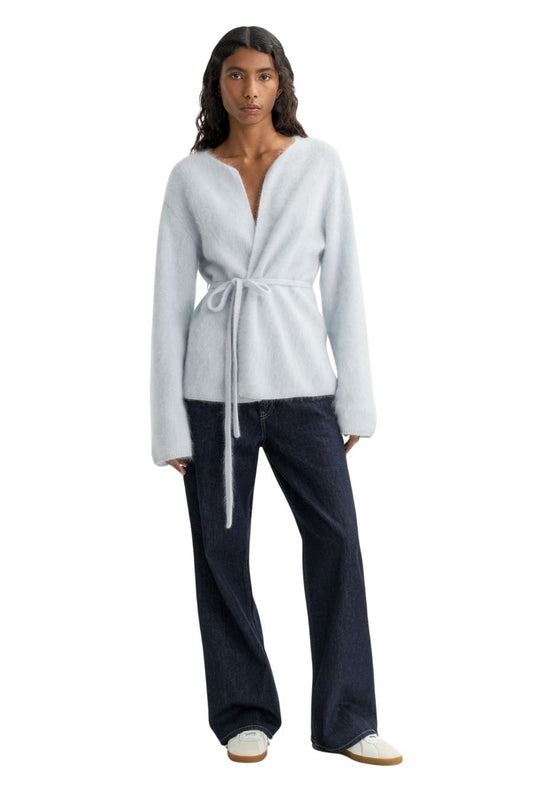 Brushed Cardigan in Light Bue