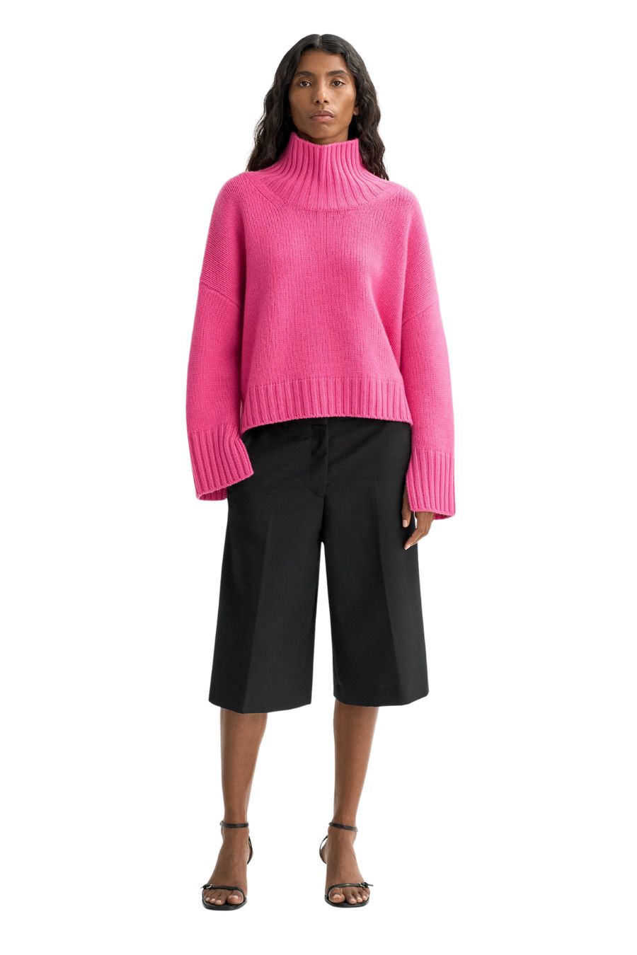 Girlfriend Turtleneck in Fuchsia