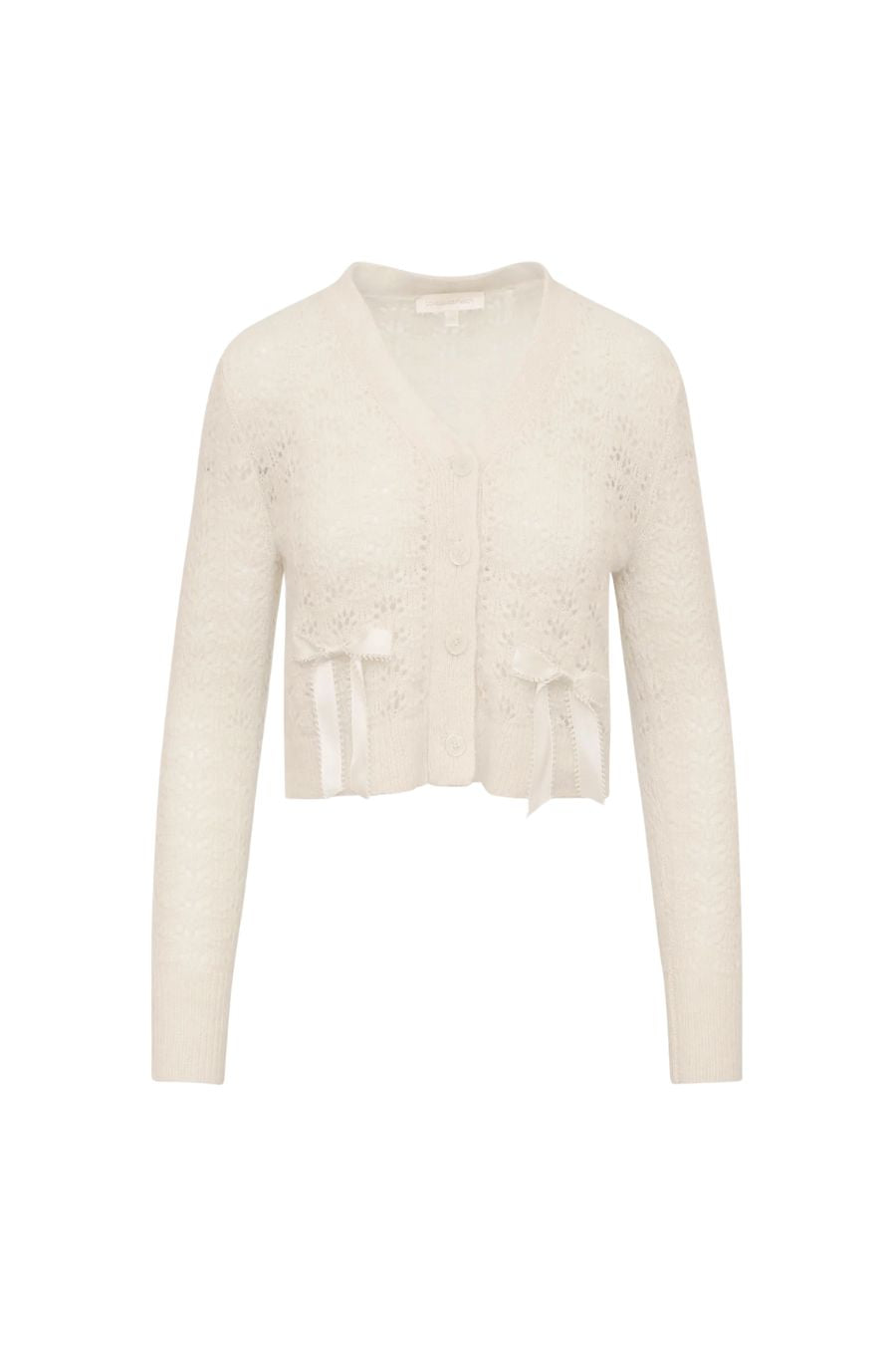 Lilly Alpaca-Blend Bow Cardigan in Frosted Candy