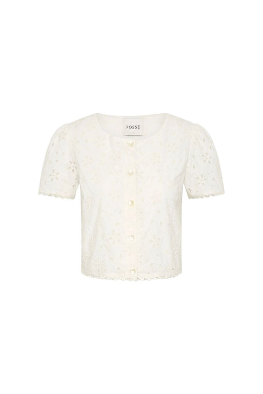 Salma Cap Sleeve Top in Vintage White