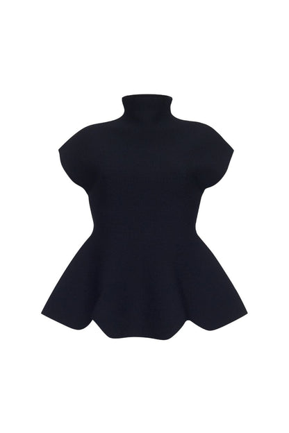 Joanie Top in Black Otoman Stitch