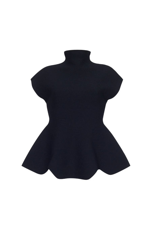 Joanie Top in Black Otoman Stitch