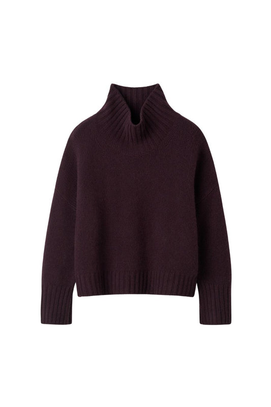 Girlfriend Turtleneck in Midnight Plum
