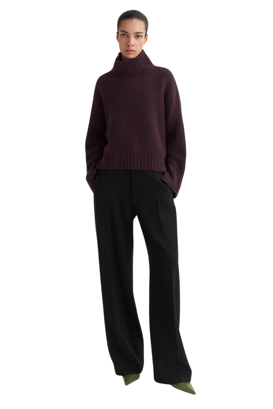 Girlfriend Turtleneck in Midnight Plum