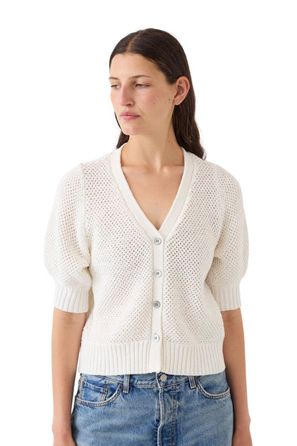 Tracy Cotton Cardigan in White