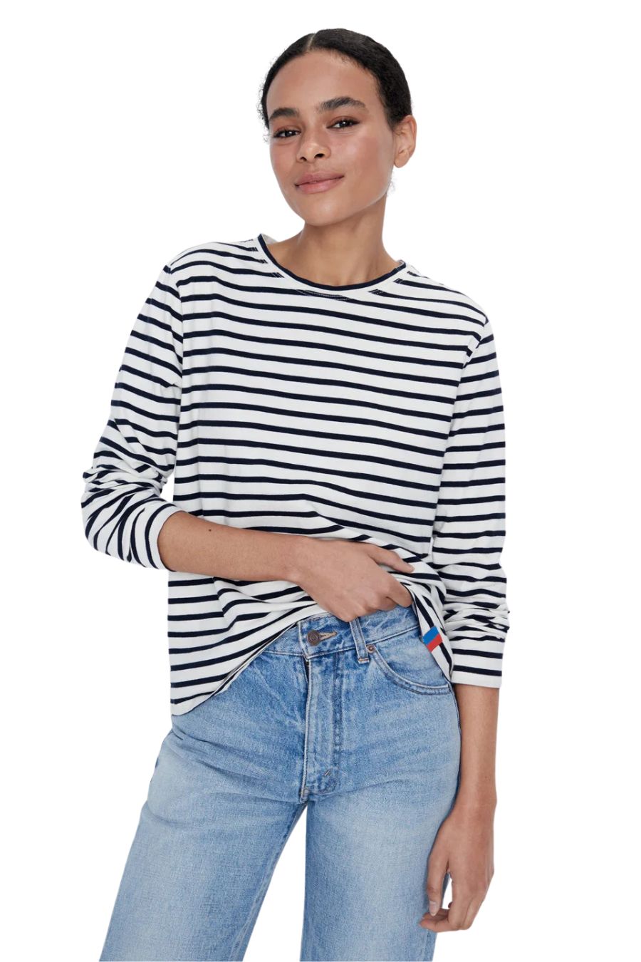 The Modern Long in Cream/Navy