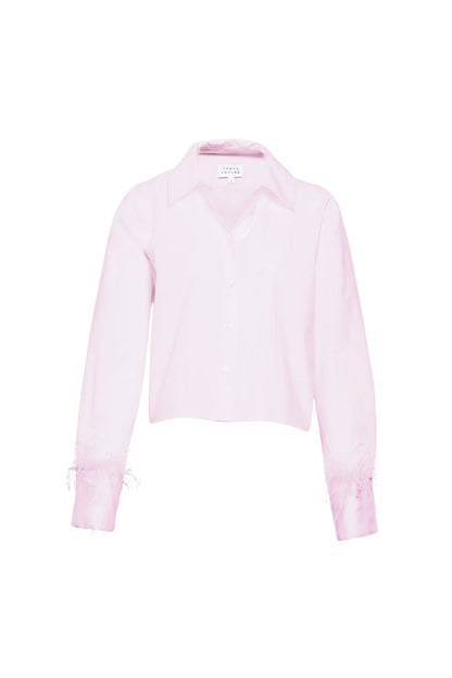 Largaux Feather Top in Baby Pink