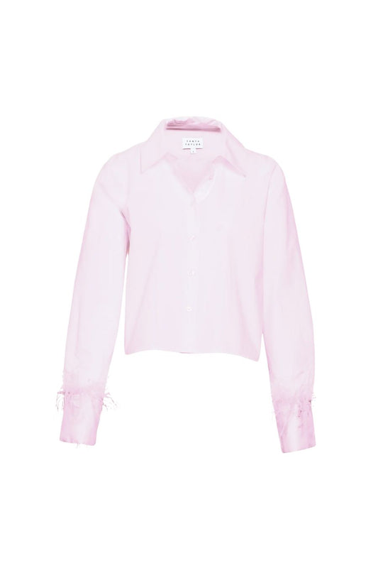 Largaux Feather Top in Baby Pink