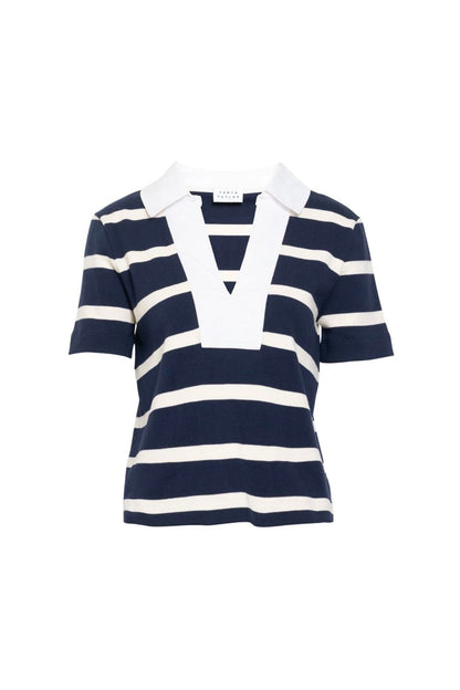 Melanie Top in Martim Blue/Cream Wide Stripe