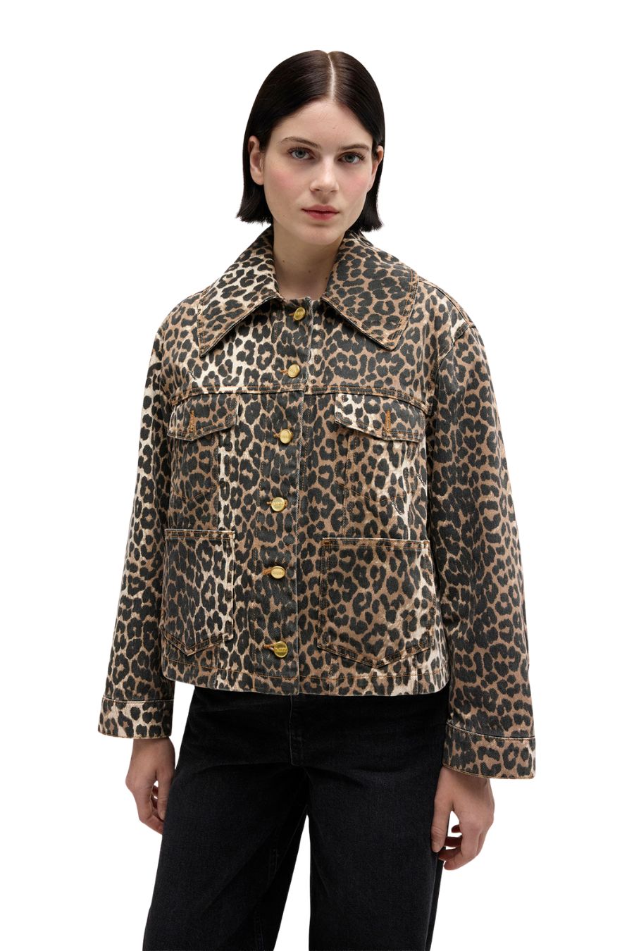 Leopard Denim Jacket