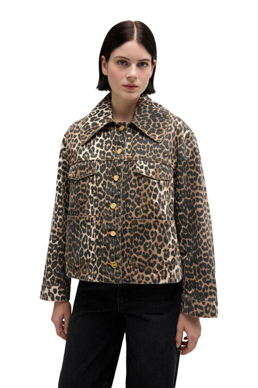 Leopard Denim Jacket
